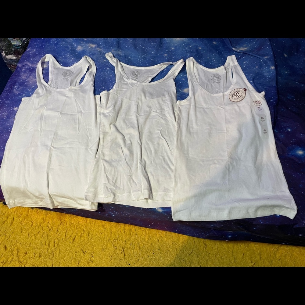 Women’s SO 3-piece white tank top BUNDLE- all size XL💥💥💥